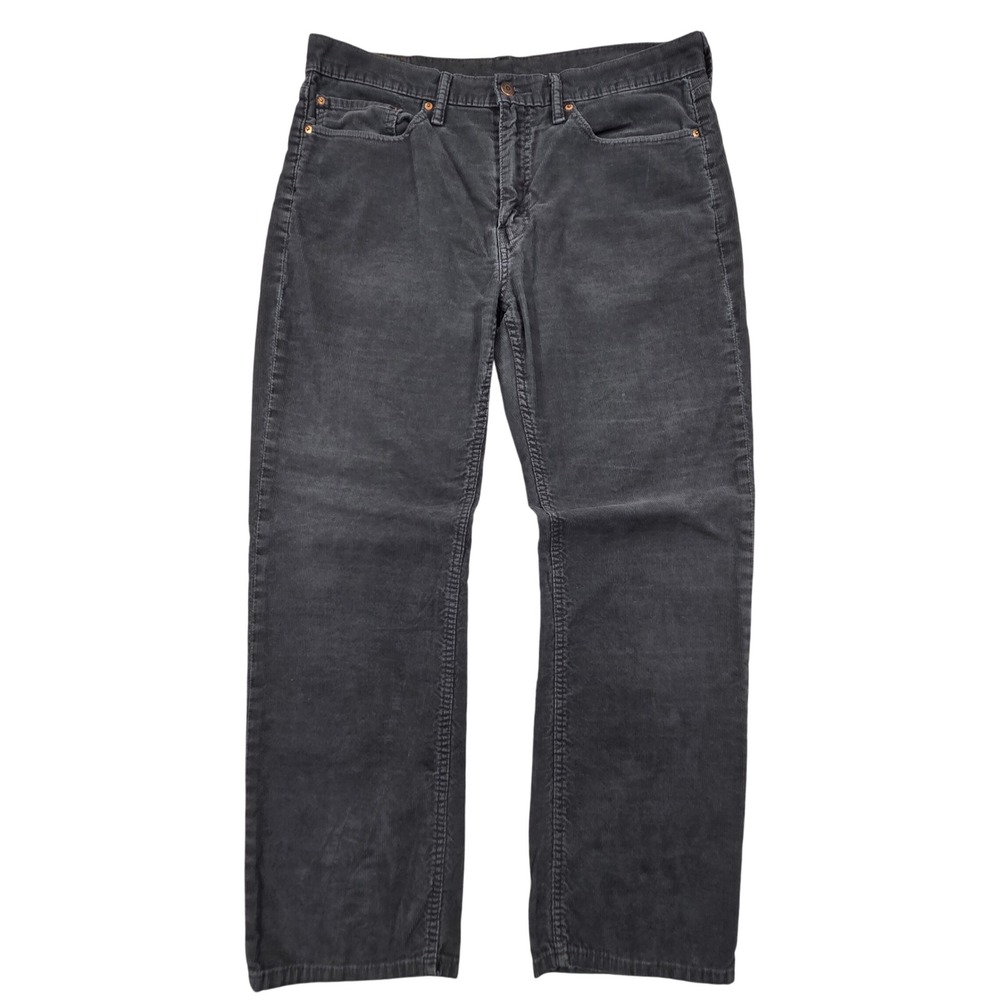 Levis 514 Straight Fit Corduroy Pants Dark Gray Mens 36x30 Stretch